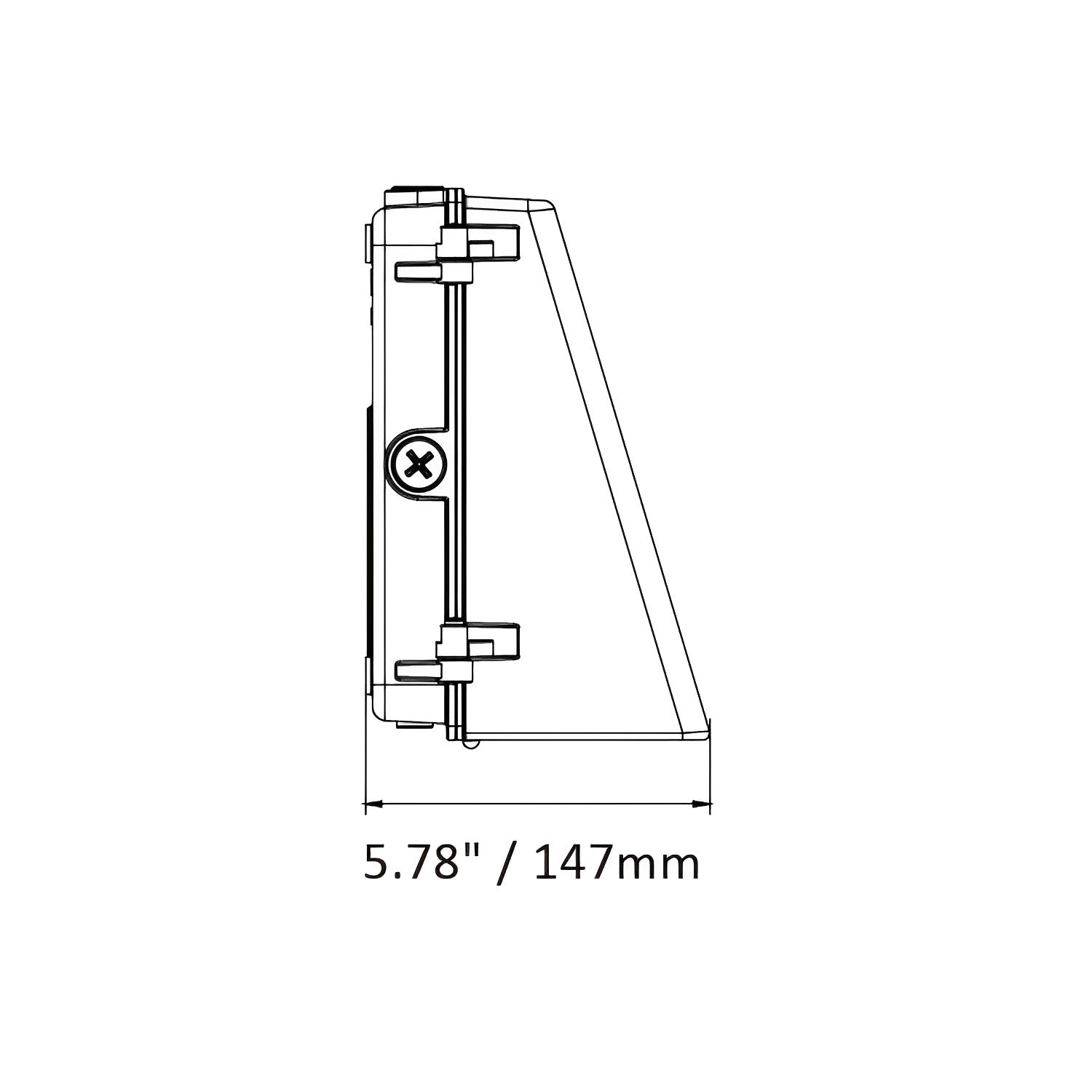 Side Dimension of led wall pack light
