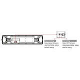 Diagram of 4FT LED Vapor Tight Light Selectable Wattage and CCT Settings, IP65 Waterproof LED Vapor Proof Fixture for Car Wash Bays, Horse, Barn, Shop, Cold Storage