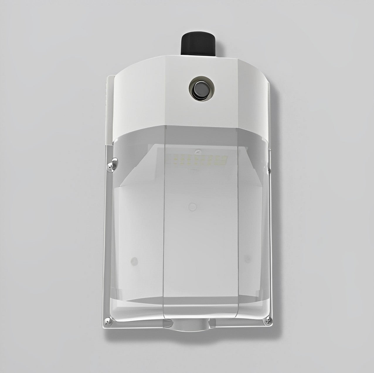 LED Mini Wall Pack, 25W/15W/10W/8W, Dusk to Dawn Photocell, White, Selectable Wattage & CCT, 3400 Lumens