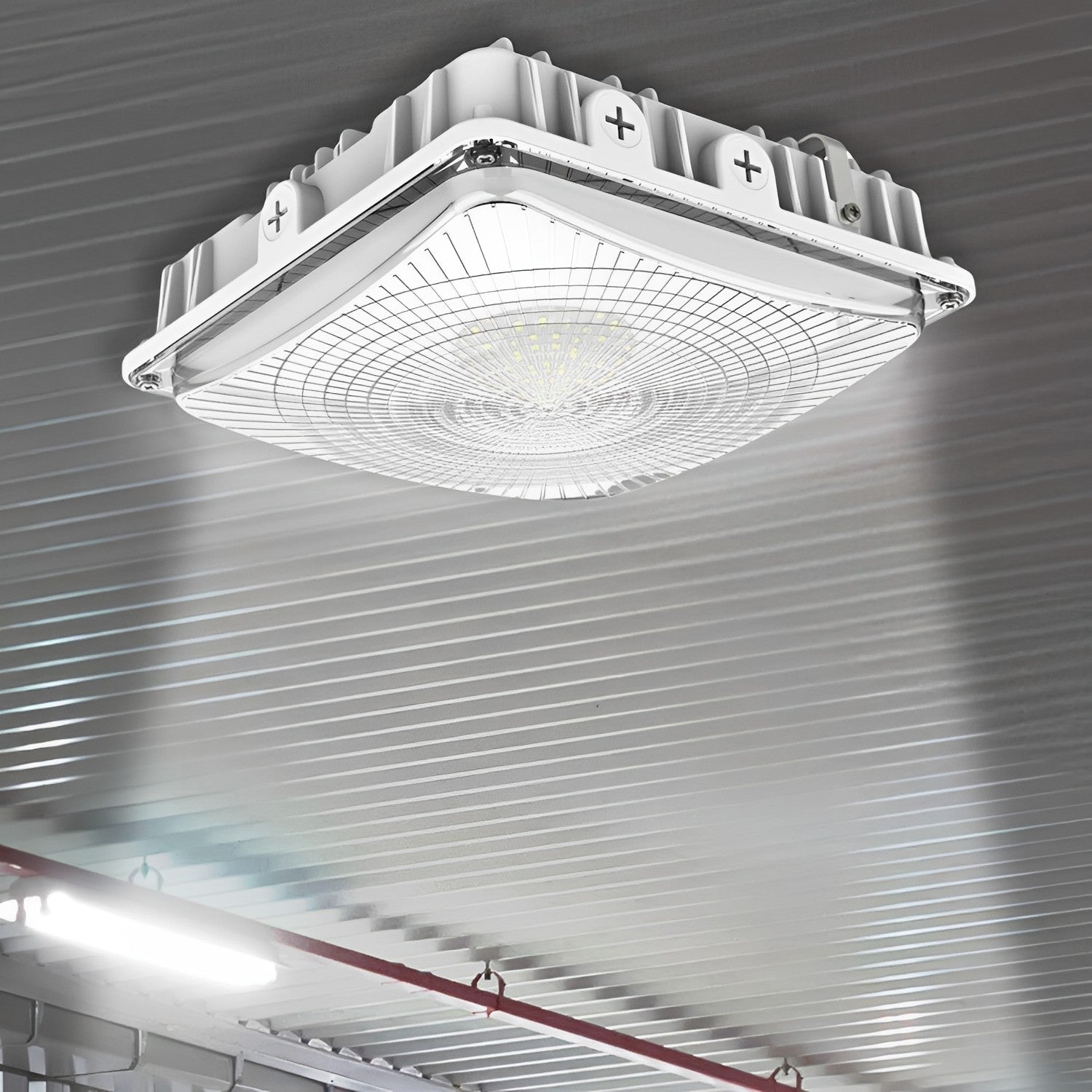 White LED Canopy Light, 63W/45W/30W, Selectable Wattage & CCT, 8500 Lumens