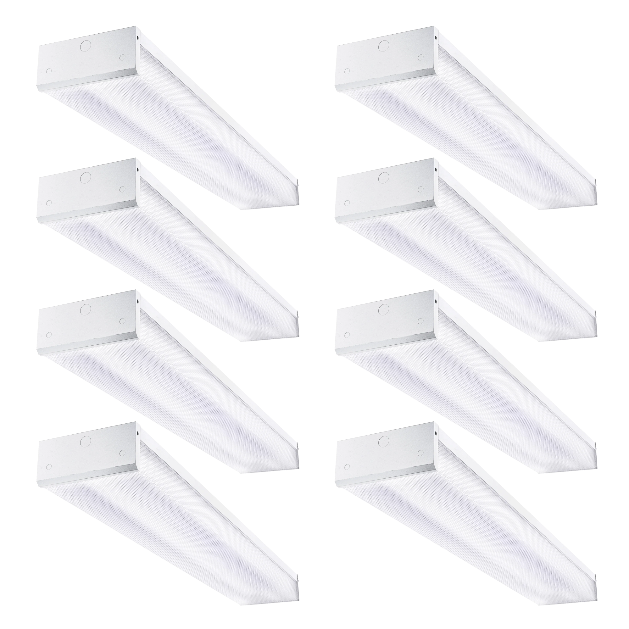 4ft T8 LED Ready Wraparound Fixture, Double Lamp, Non-Shunted, Single-Ended