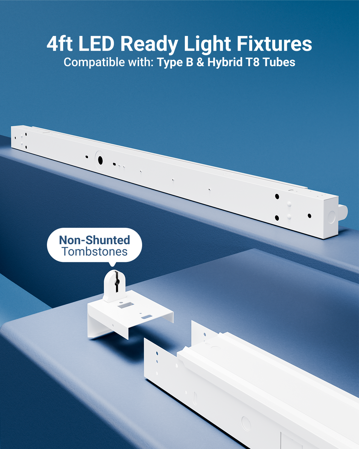 The fixture is compatible with single-end direct wire lamps.
