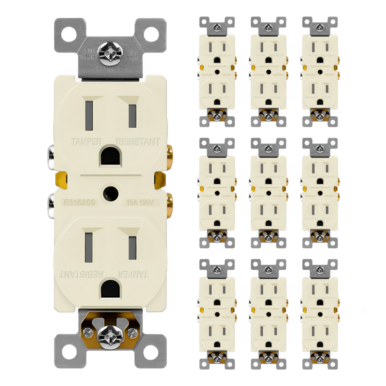 Enerlites Residential Grade 15A Tamper-Resistant Duplex Receptacle