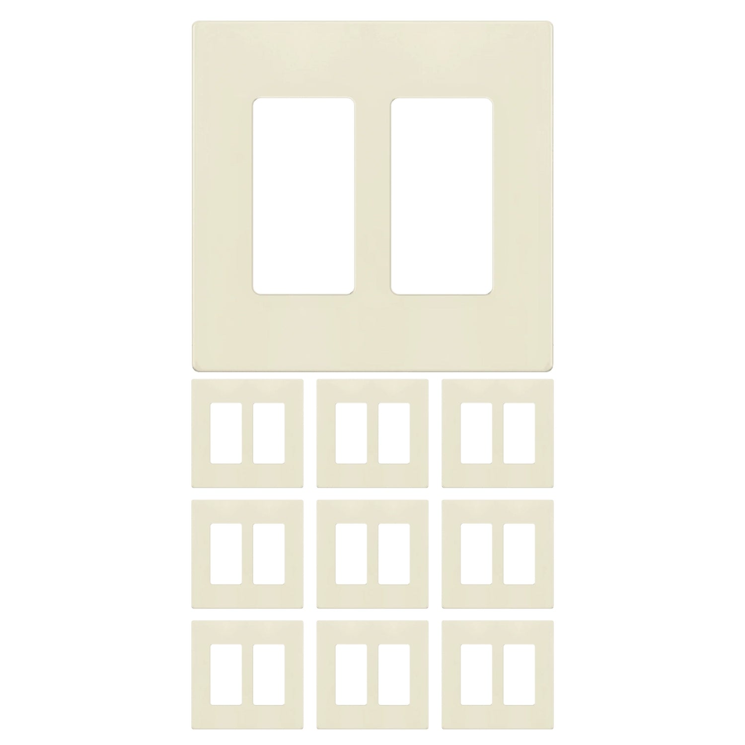 Enerlites Screwless Decorator/GFCI Two-Gang Wall Plate