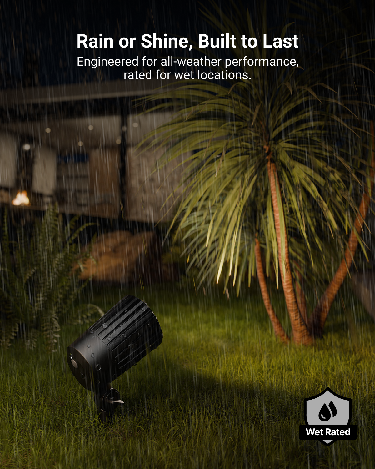 Built for the elements. Rain or shine, this low voltage garden spotlight keeps your landscape shining bright with durable, energy-saving LED technology.