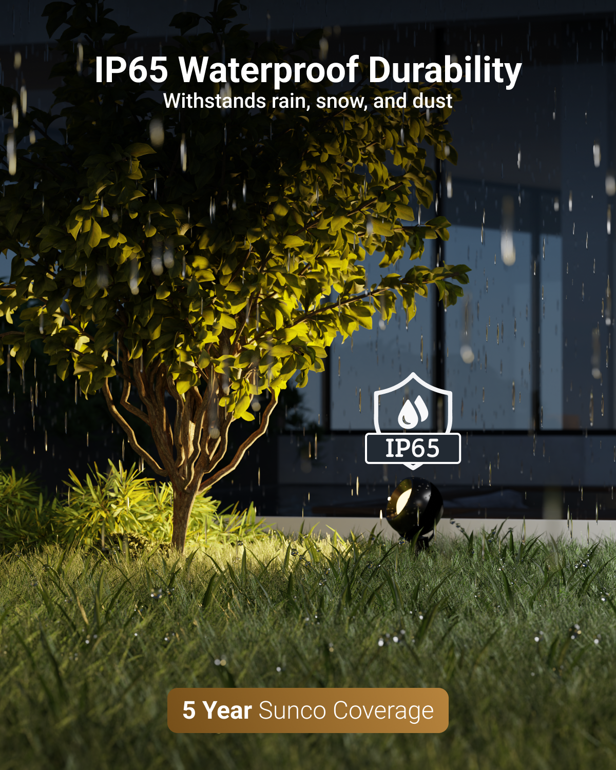 IP65 Waterproof durability to withstand rain, snow, dust, and debris.