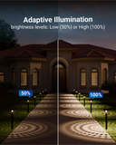 Solar Garden LED Path Lights, Round, Bloom, Dusk to Dawn Photocell