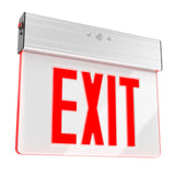 LED Edge-Lit Clear Exit Sign (Red), Single-Sided