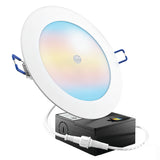 Recessed LED Lighting, 6 Inch, Motion Activated, Slim, Wafer Think, Smooth Trim, Selectable CCT, 1200 Lumens