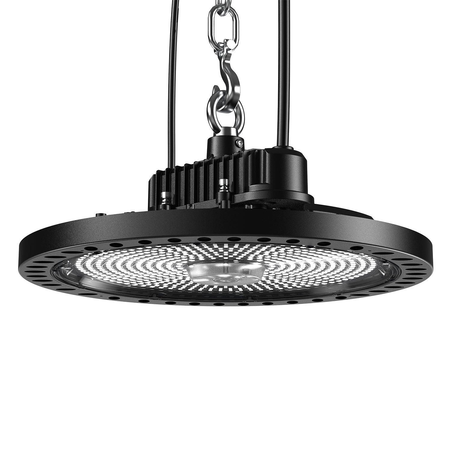 Lighter and slimmer than traditional UFOs, its design allows for quick and easy installation of multiple lights at a time.
