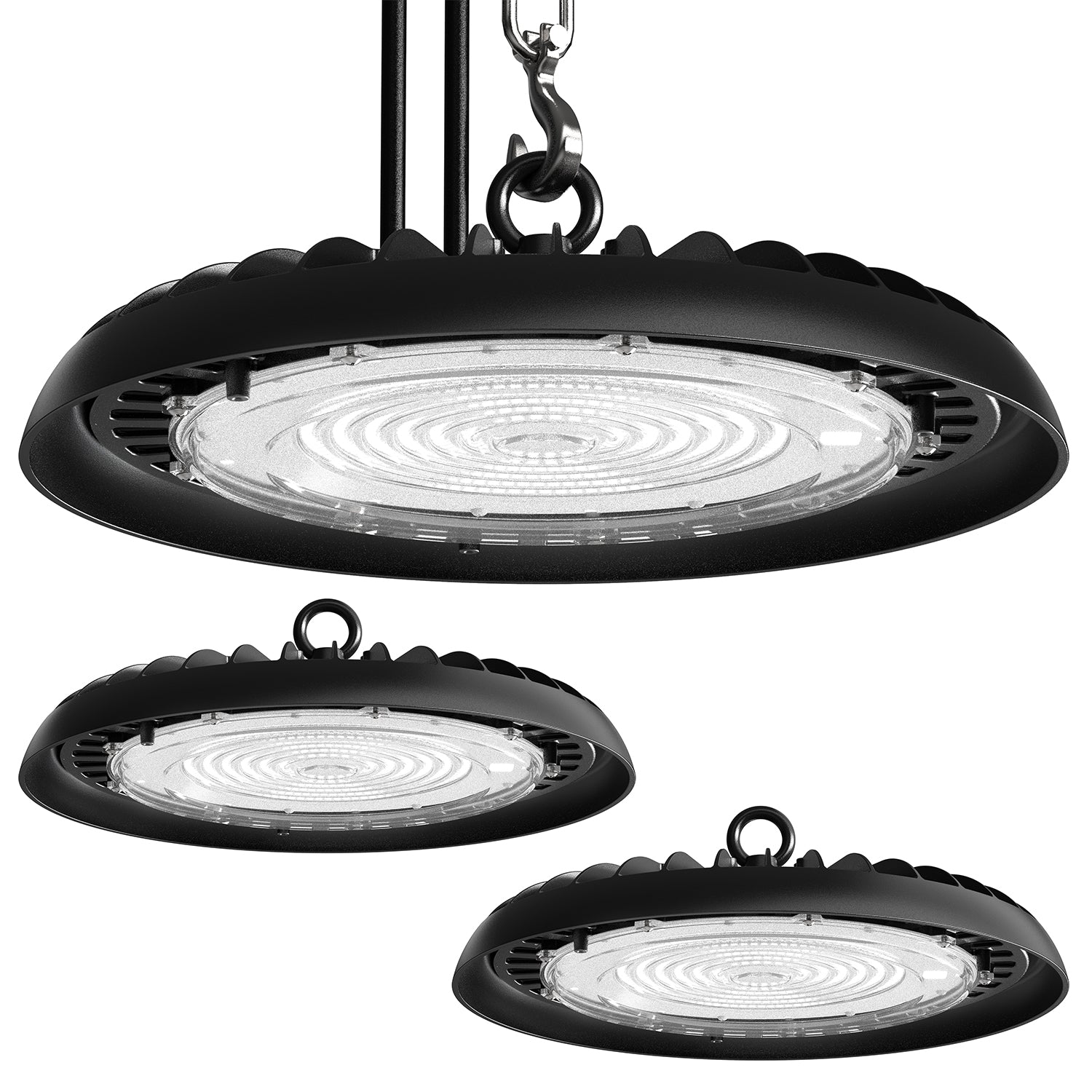 UFO High Bay 200W LED Fixture, Black, 28000 Lumens