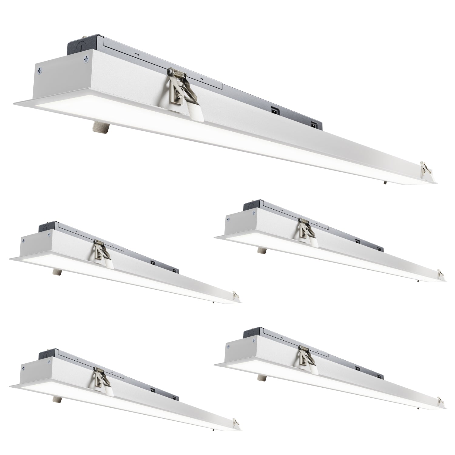 4ft LED Recessed Linear Light, 40W/35W/30W/25W/20W , Selectable Wattage & CCT, 5000 Lumens