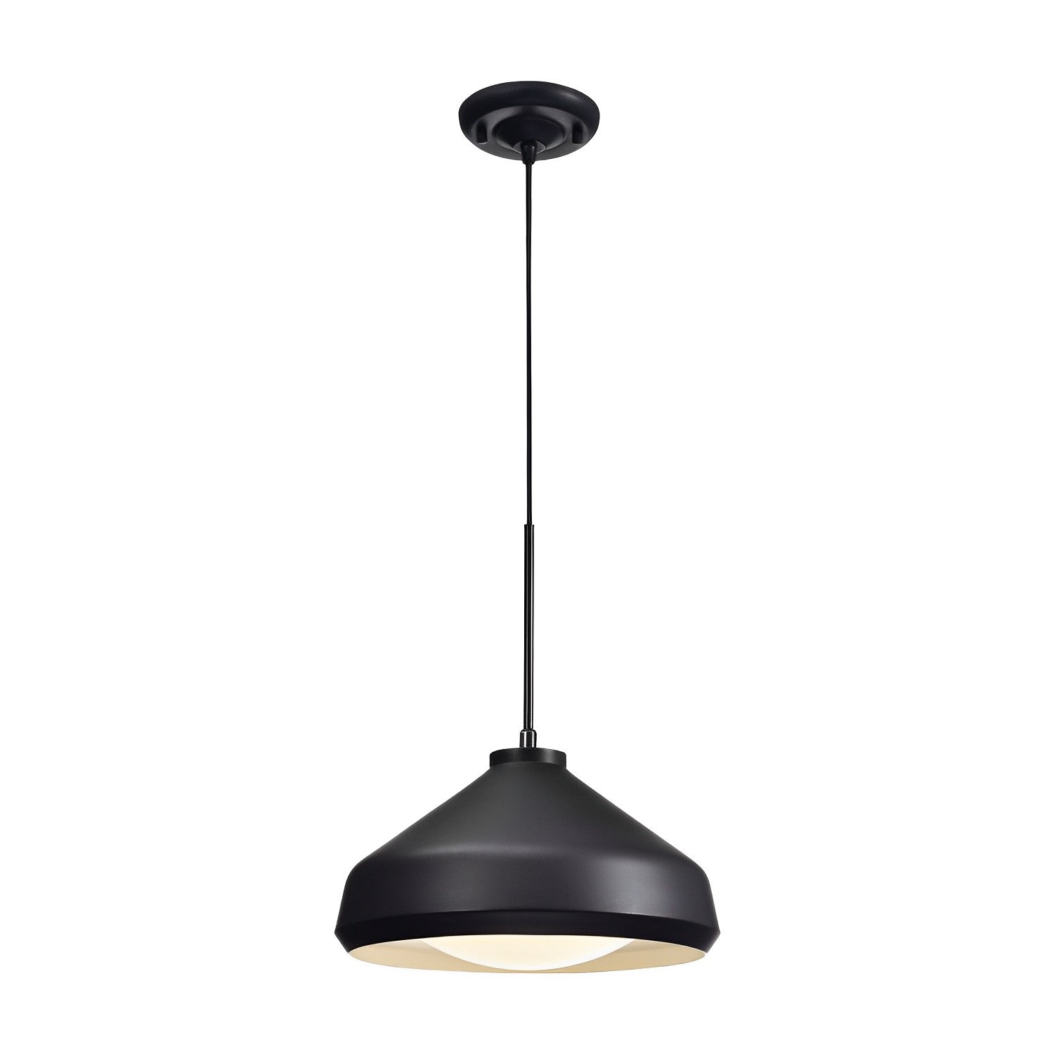 Modern 1 Light Mini Pendant Light in Black Finish - Adjustable Hanging Ceiling Light for Kitchen Islands, Living Rooms & Bars