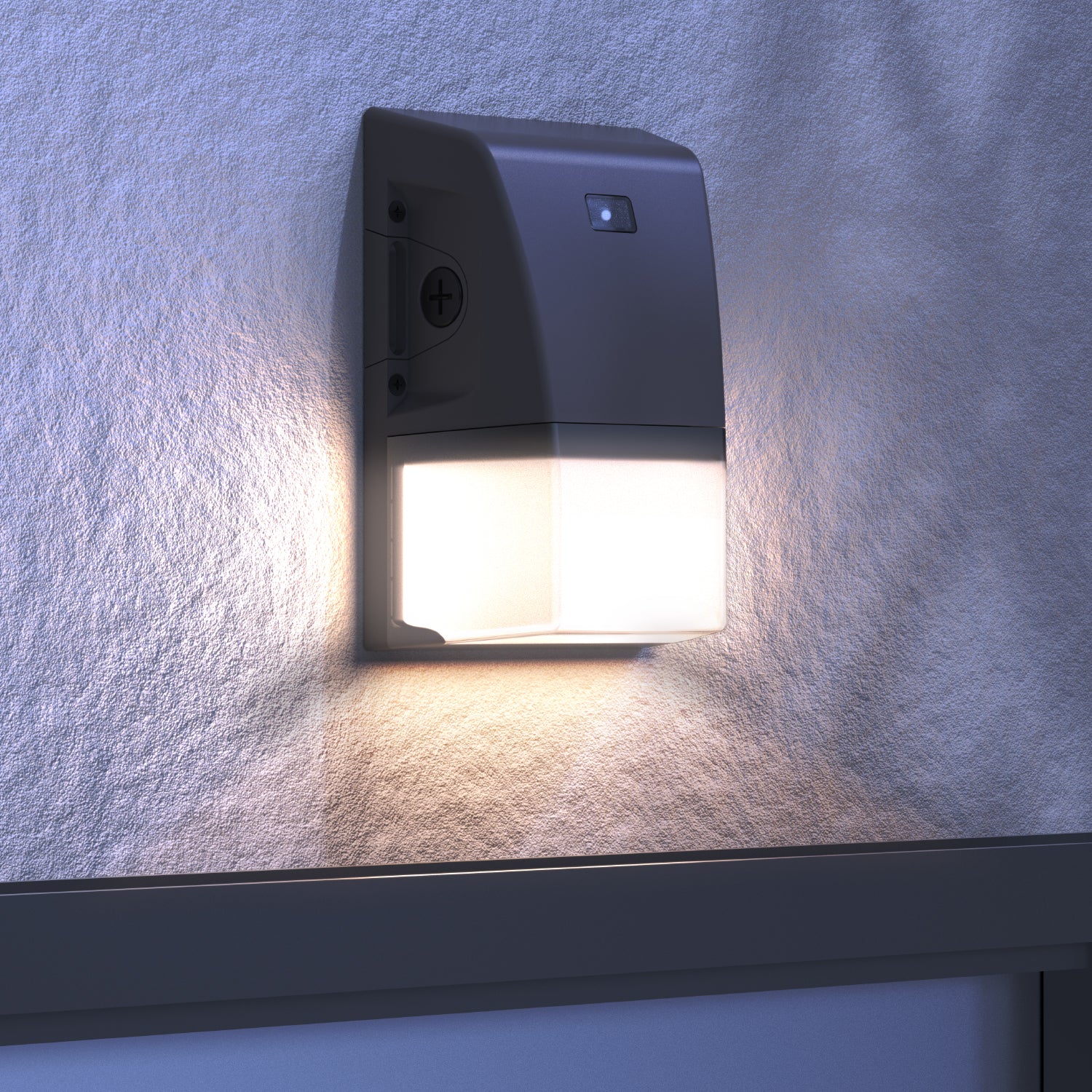 Mini dual selectable wall pack. Dusk to dawn.