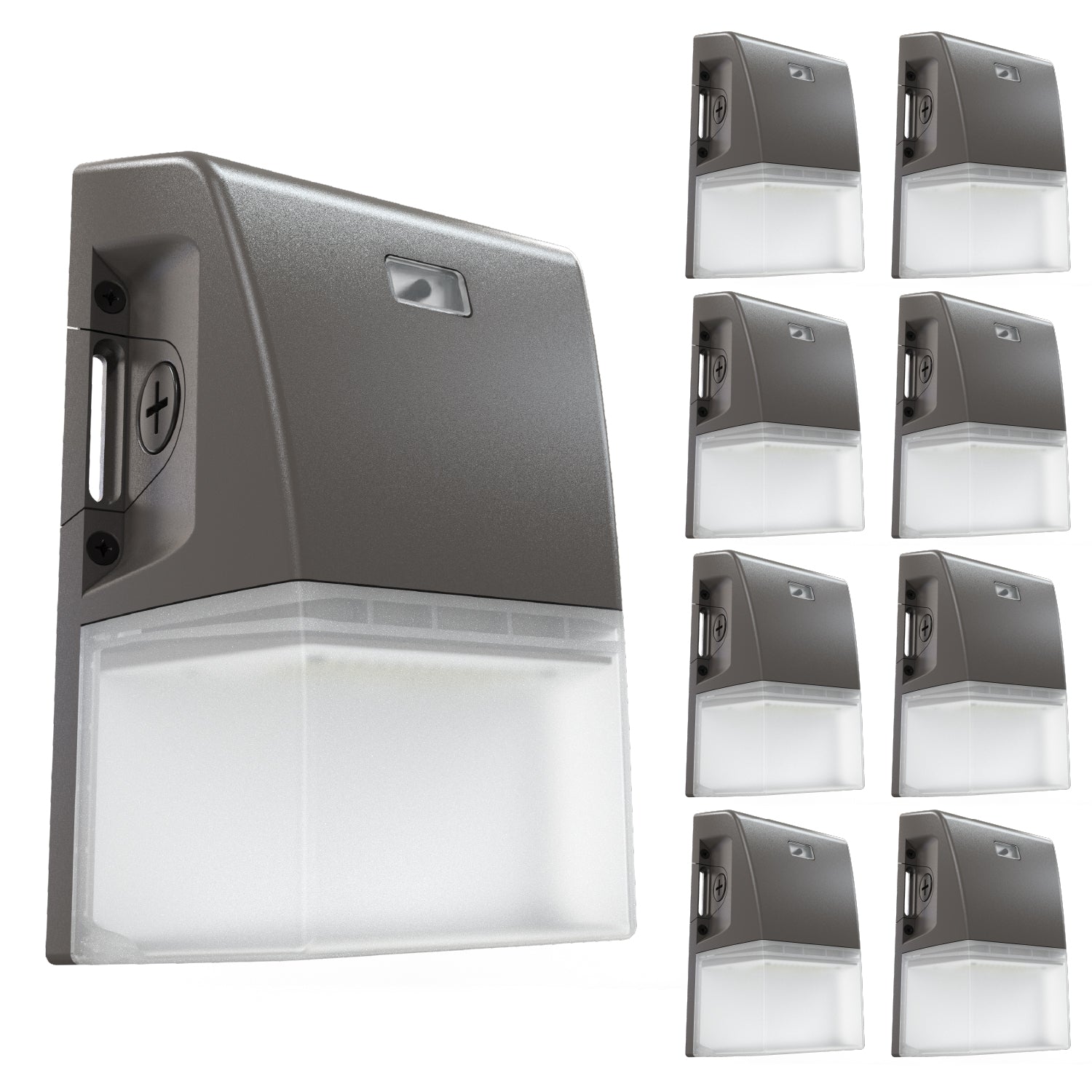 LED Mini Wall Pack, 25W/20W/15W, Dusk to Dawn Photocell, Selectable Wattage & CCT, 3500 Lumens