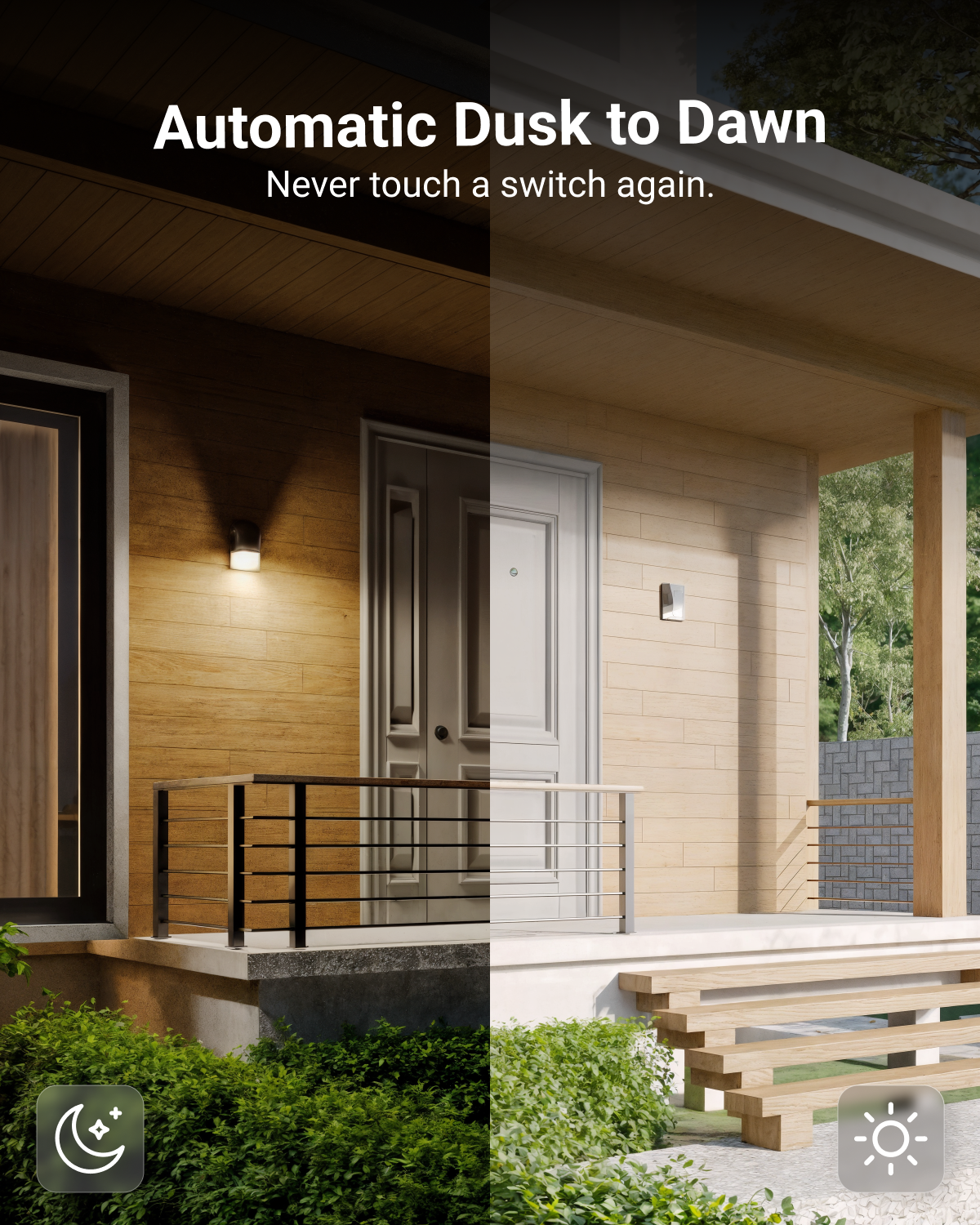 Automatic dusk to dawn to seemingly switch from night to day with a photocell sensor