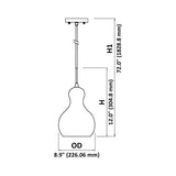 Modern Pendant Light Fixture Dimension - Adjustable Hanging Pendant Lighting Kitchen Lights Island Dining Room Bathroom Bar -  Black and Gold Finish - GU24 Base