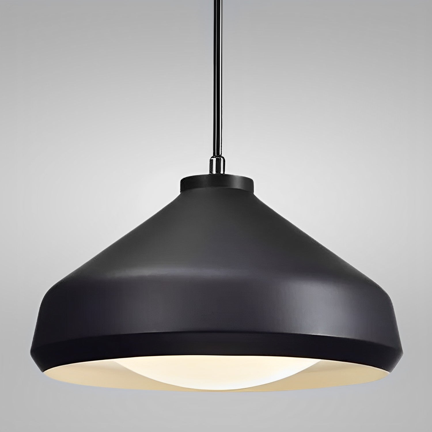 13 3/4" Wide Black Aluminum & Acrylic Shade LED Mini Pendant Light, P269D Series