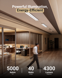 LED Shop Light, 4ft, Motion Activated, Frosted, 40W, 4300 Lumens