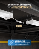LED Shop Light, 4ft, Motion Activated, Frosted, 40W, 4300 Lumens