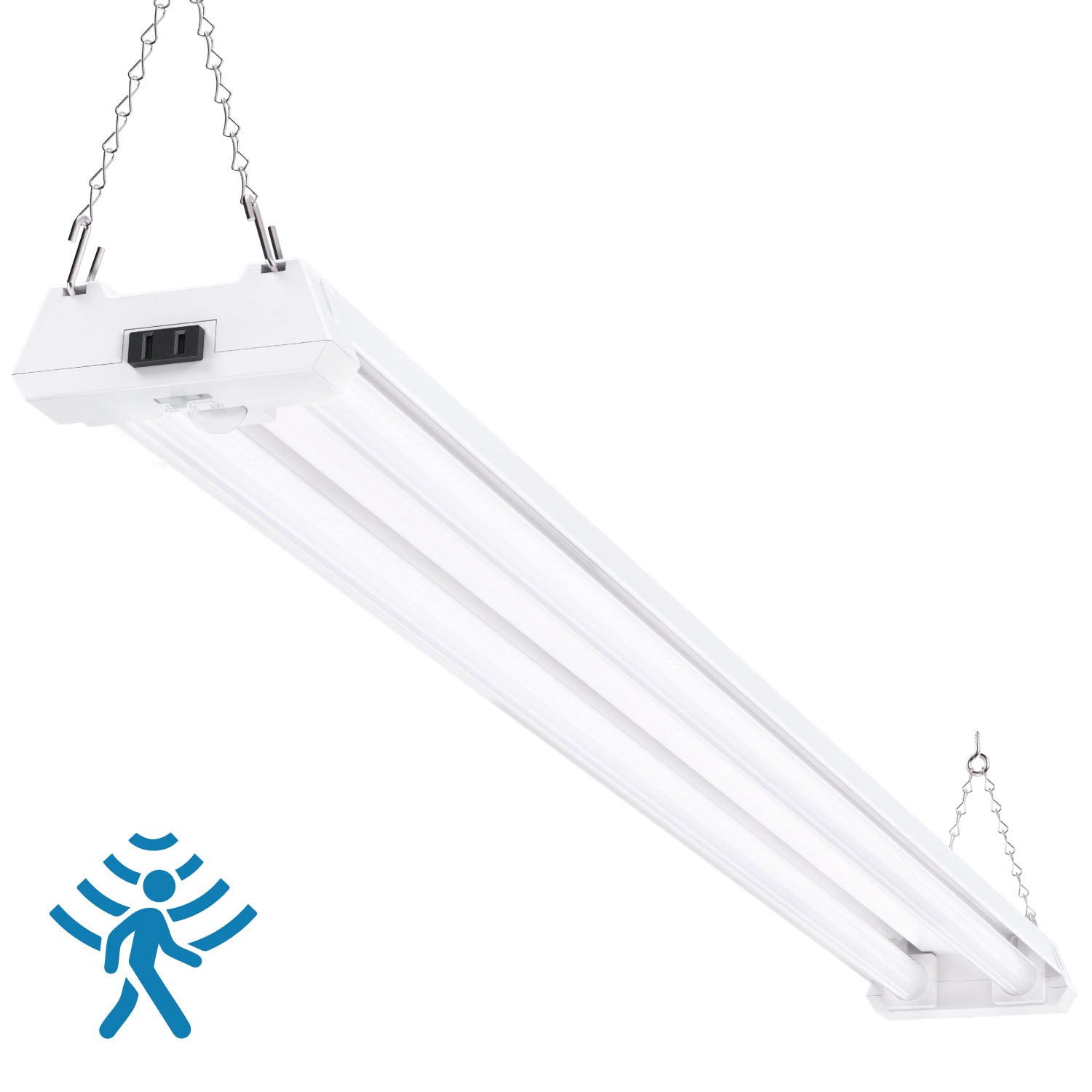 LED Shop Light, 4ft, Motion Activated, Frosted, 40W, 4300 Lumens