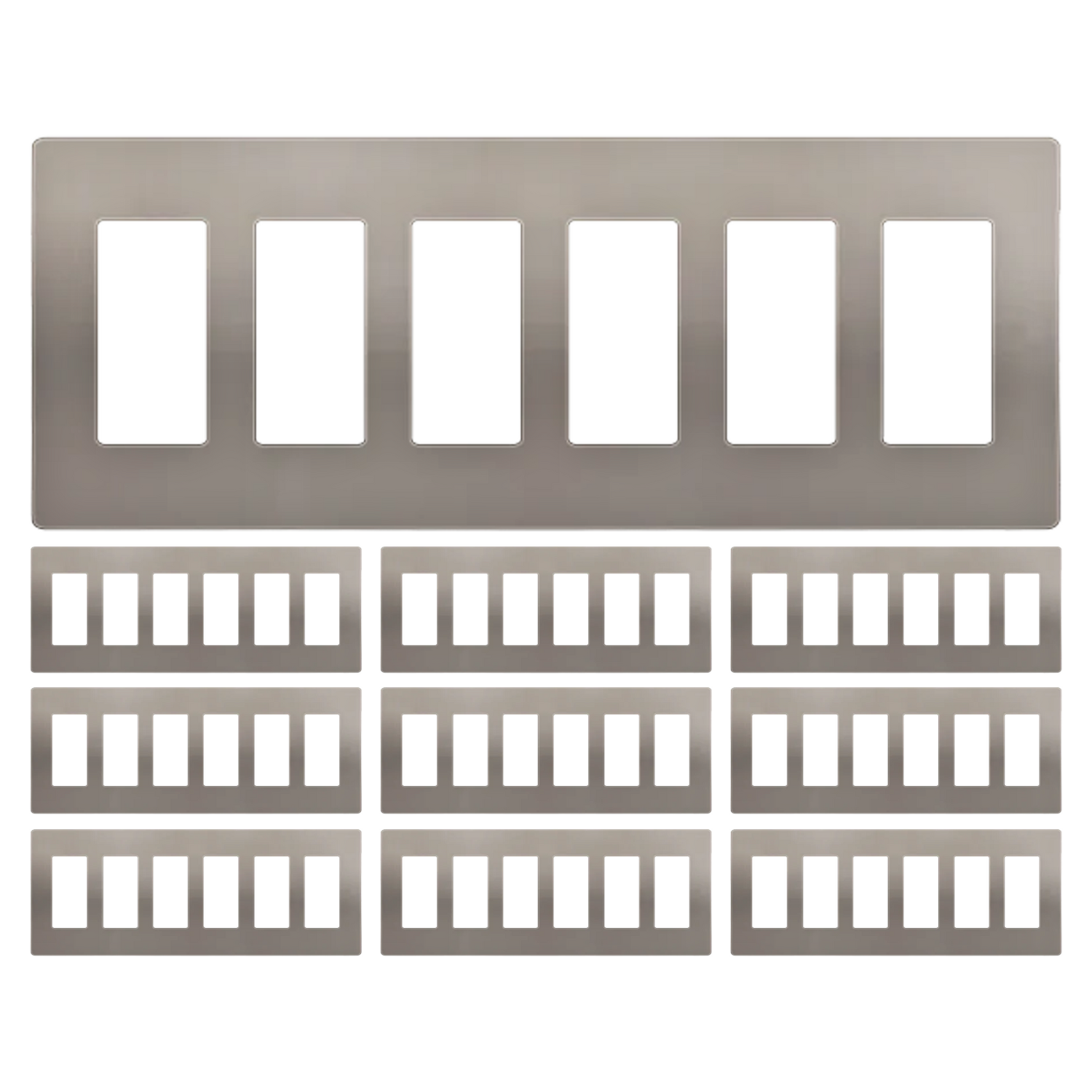 Enerlites Screwless Decorator/GFCI Six-Gang Wall Plate
