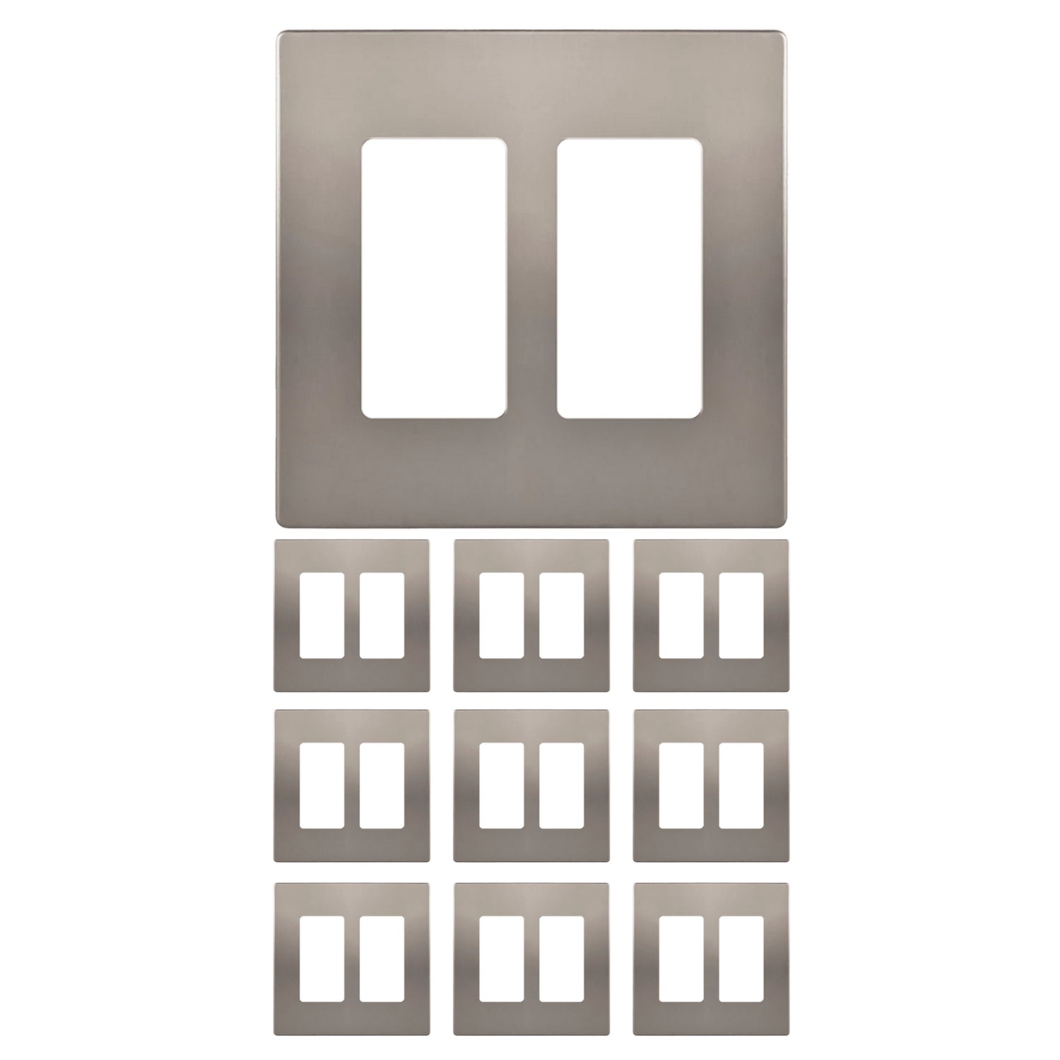 Enerlites Screwless Decorator/GFCI Two-Gang Wall Plate