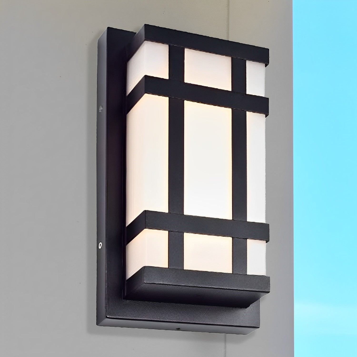 LED Black Wall Sconce, Onyx, 1200 Lumens