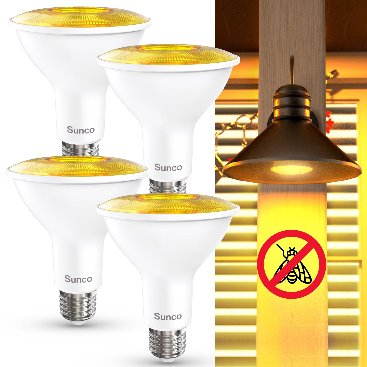 PAR30 LED Bulb, Yellow Bug Light, 850 Lumens