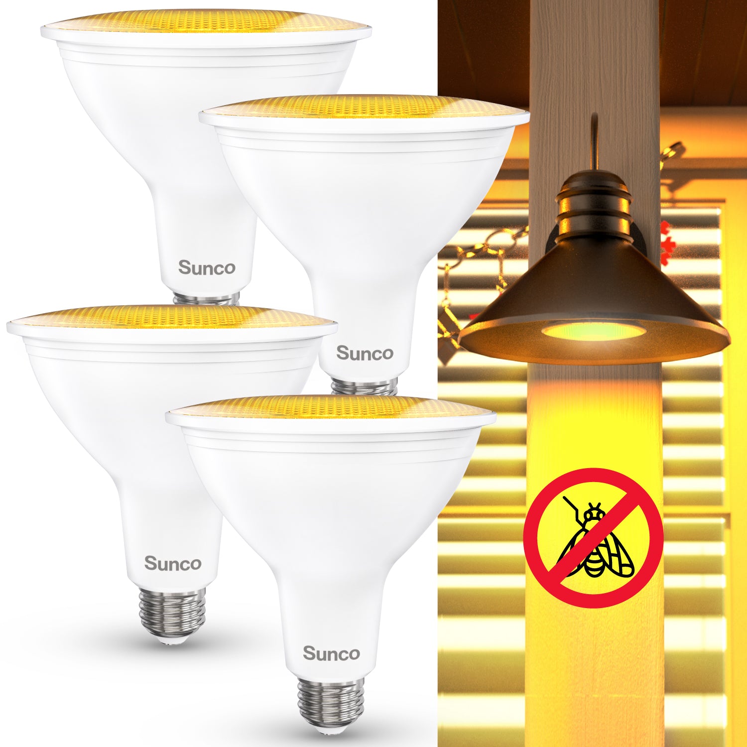 PAR38 LED Bulb, Yellow Bug Light, 1050 Lumens