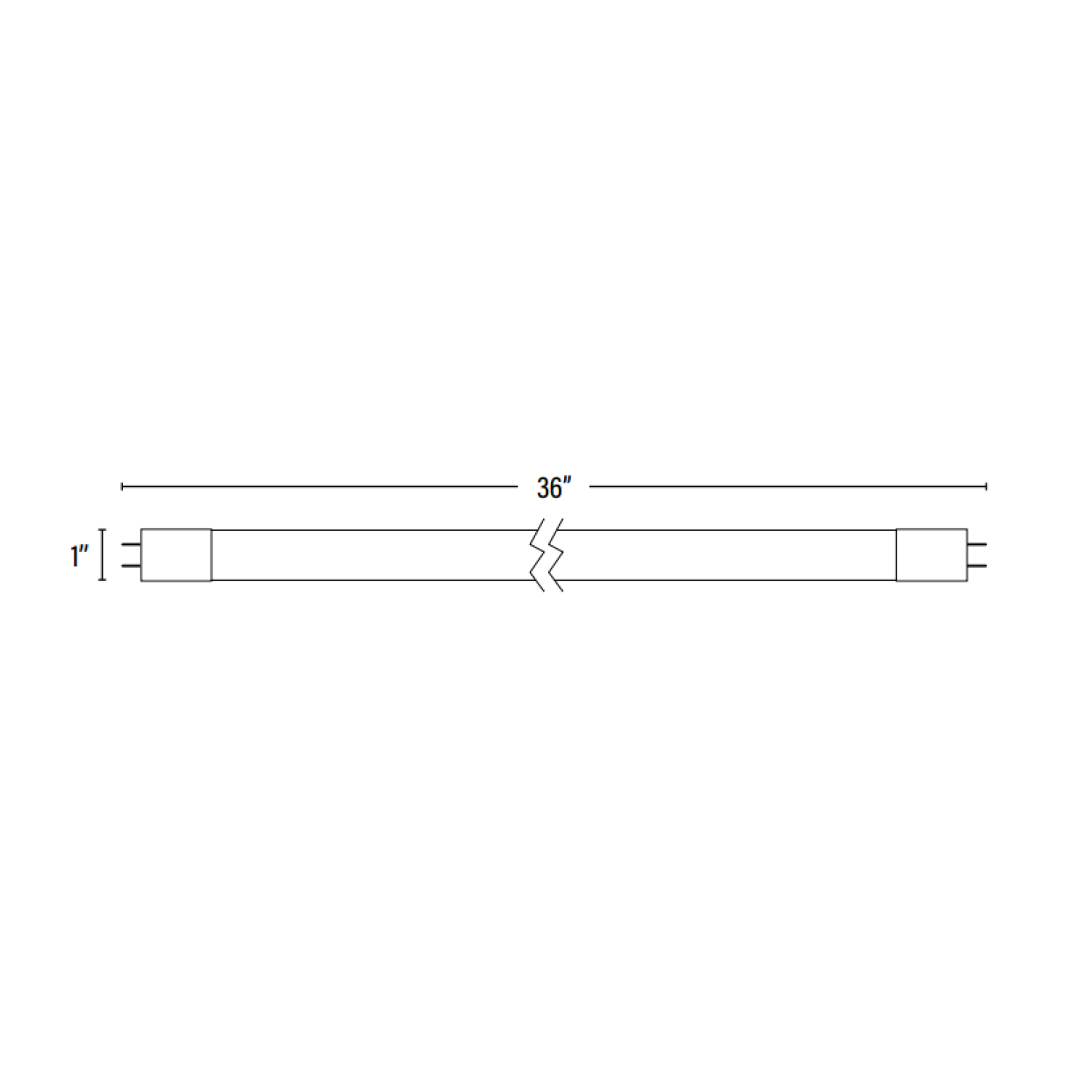 T8 LED Tube, 3ft, Frosted, Bypass, Type B, 12W, Single Ended, 1400 Lumens
