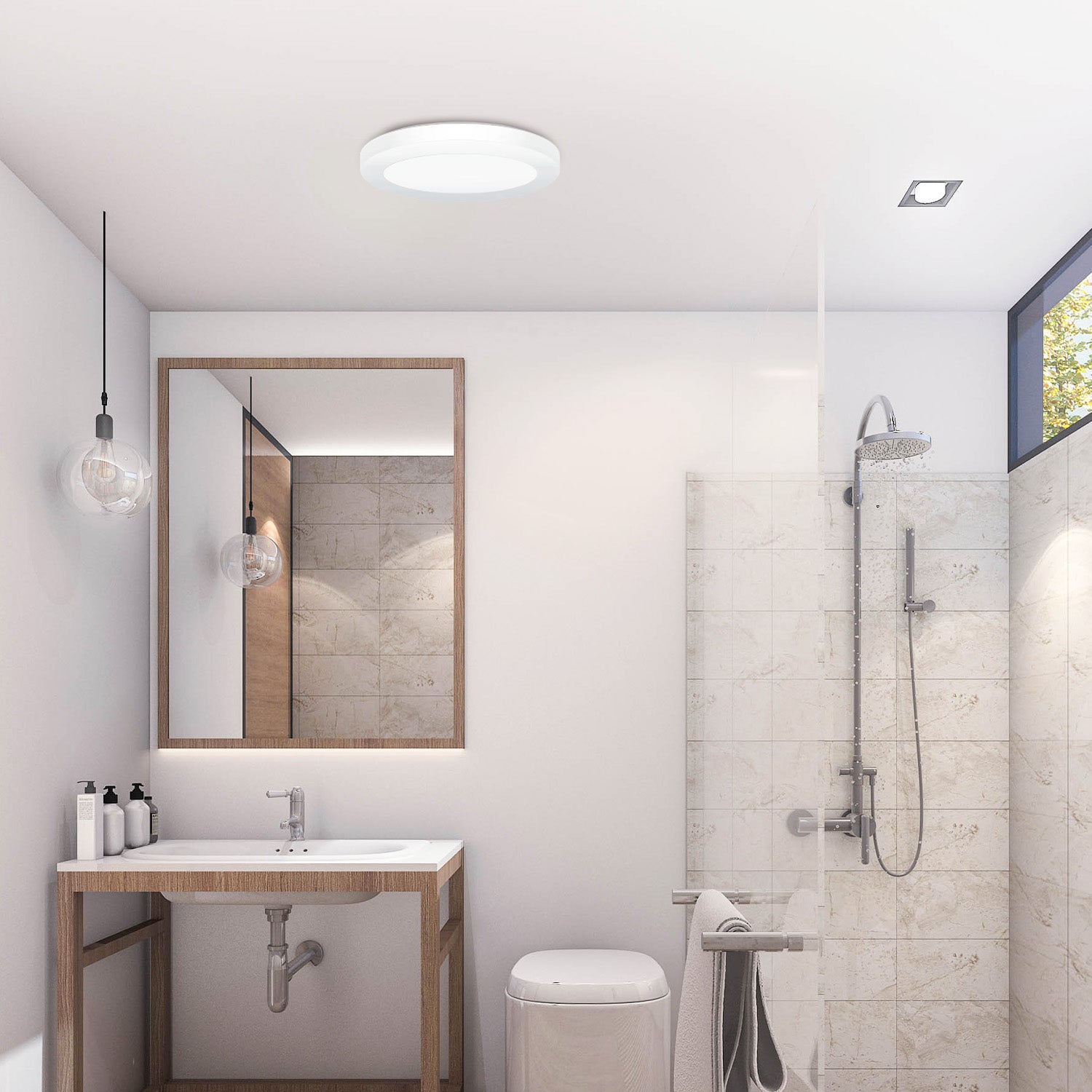 9 Inch Round Ceiling Light, Surface Mount, 1200 Lumens