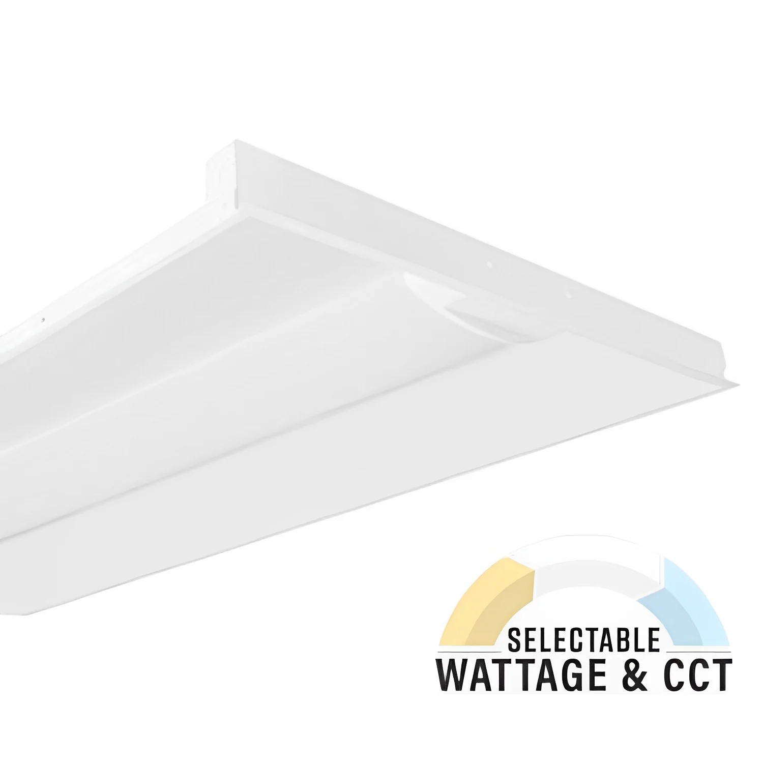 LED Center Basket Troffer, 50W/42W/34W, 2x4, Selectable Wattage & CCT, 6200 Lumens