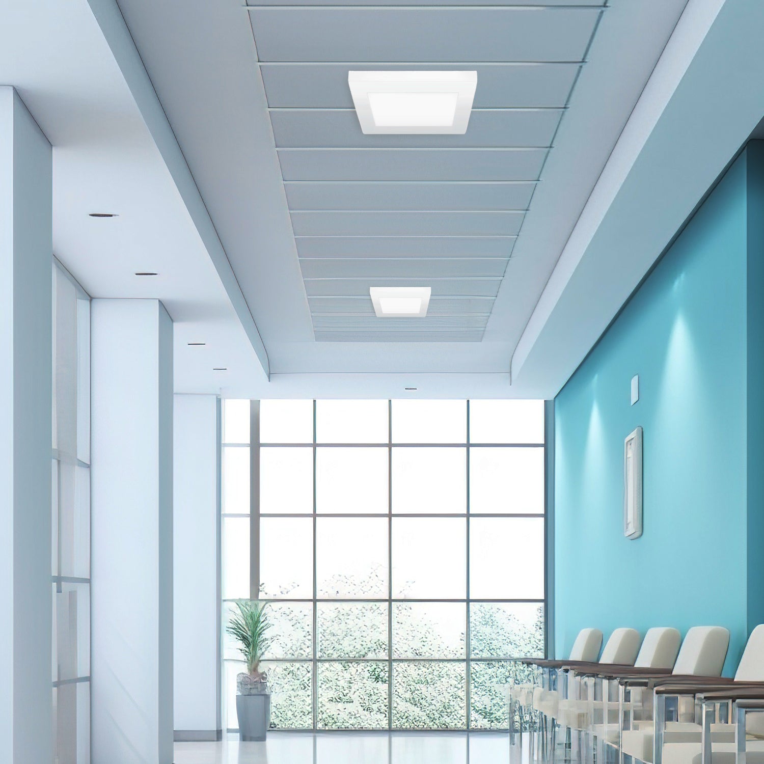 Square Ceiling Light, Spark, Surface Mount, 1200 Lumens