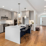 4 3/4" Satin Nickel & White Swirl Glass LED Mini Pendant Light, P035 Series