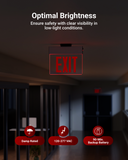 The exit sign enhances safety and guides occupants to exits during emergencies.