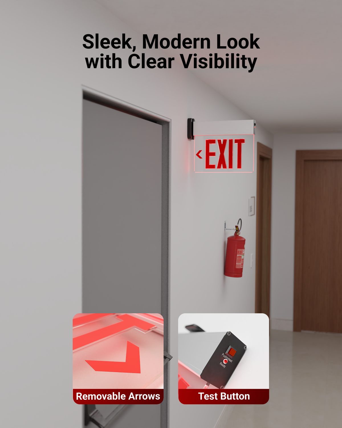 Our emergency exit sign is designed for safety needs at offices, schools, retail spaces, and everything in between.