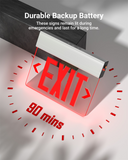 In case of a power outage, the backup battery automatically illuminates (90 minutes) the fixture and light the way to safety.