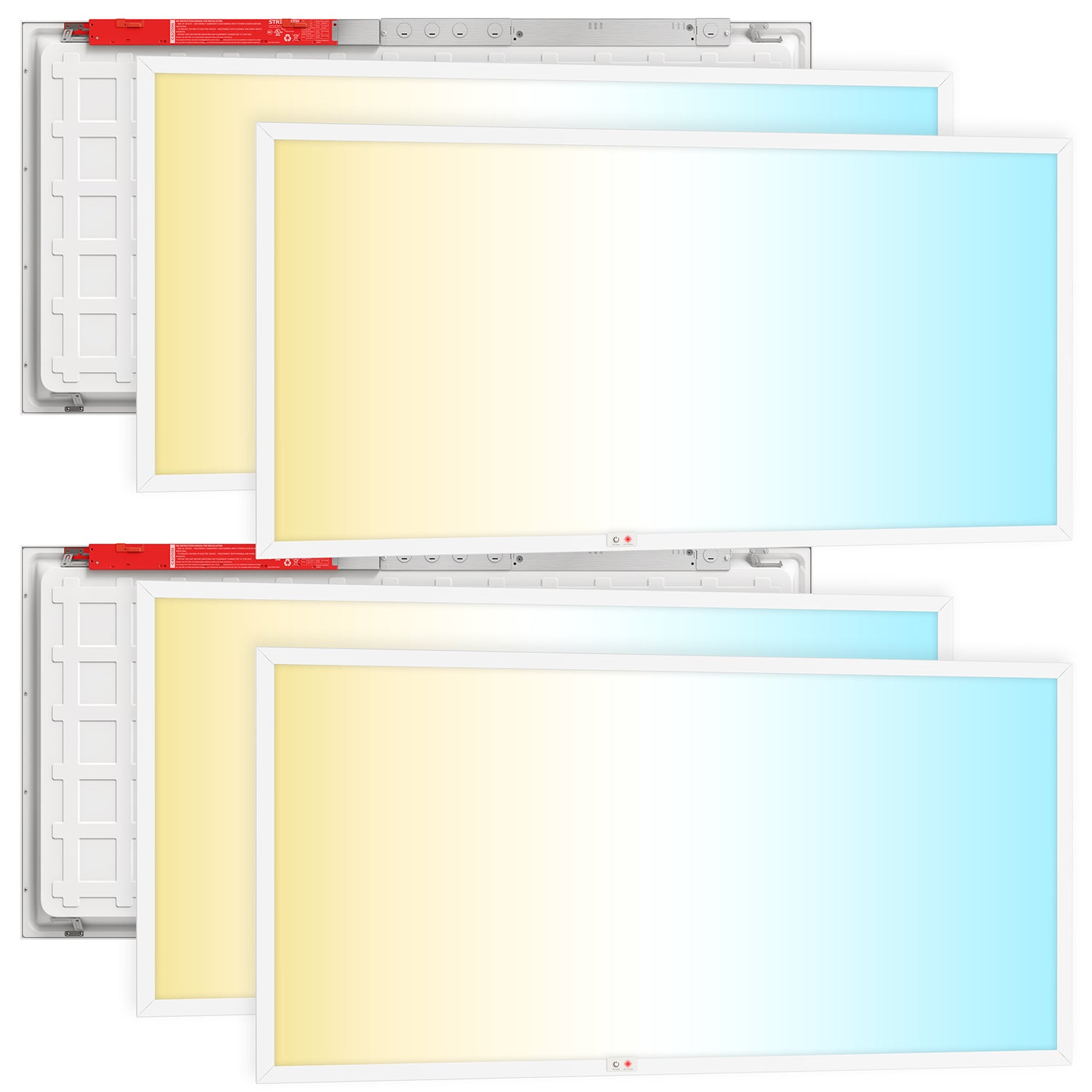 LED Ceiling Panel Light with Emergency Battery, 50W/40W/30W, 2x4, Selectable CCT & Wattage, 6400 Lumens