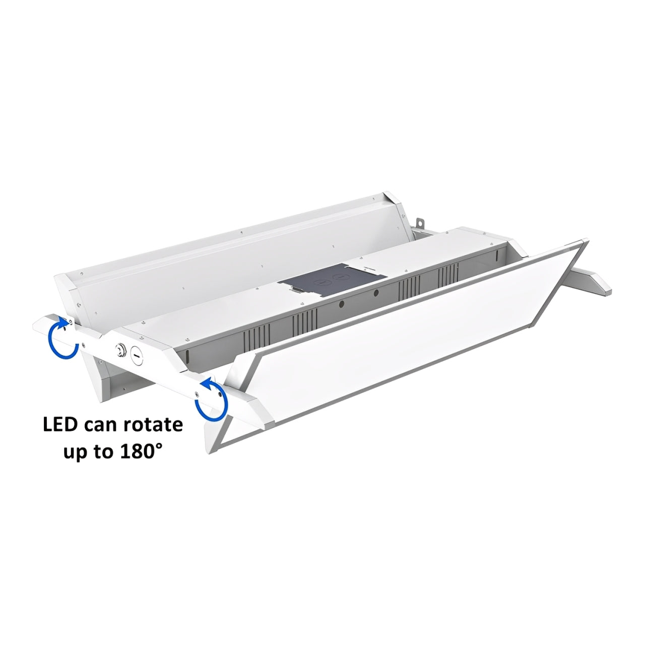 LED Rotatable Linear High Bay, 4ft, 300W/255W/225W/200W/165W, Selectable Wattage & CCT, 50400 Lumens