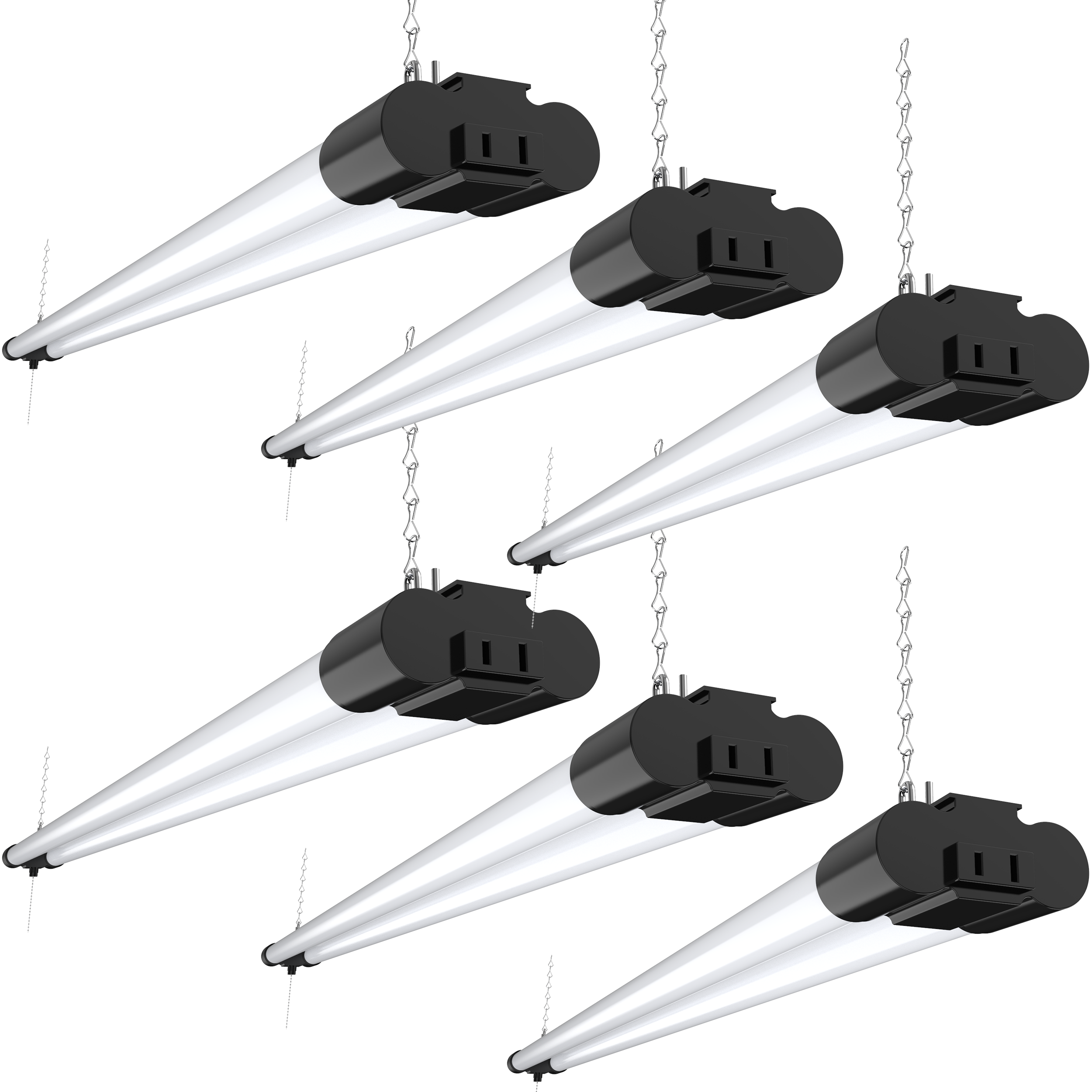 LED Shop Light, 4ft, Utility, Black, Frosted, Plug & Play, 4500 Lumens