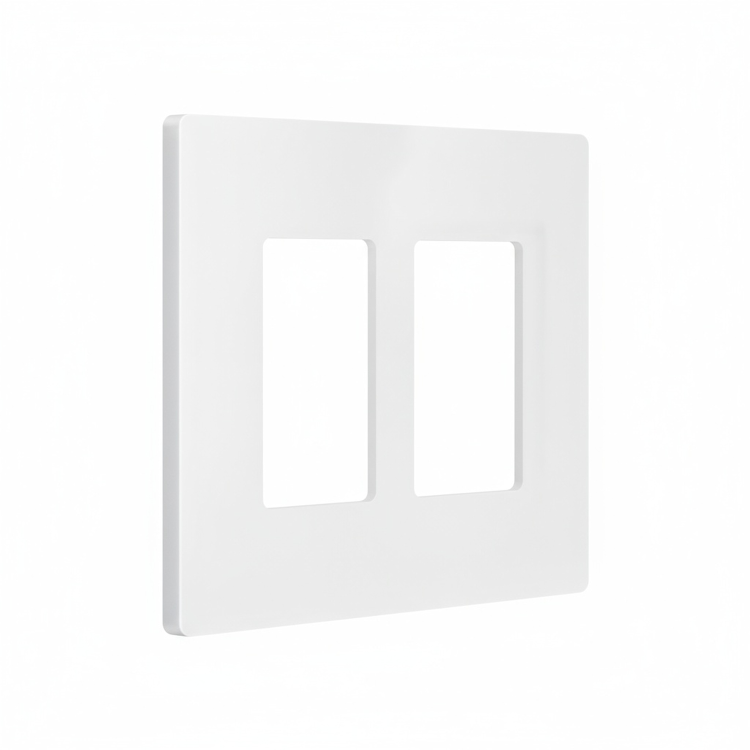 2 gang white matte screwless wall plate