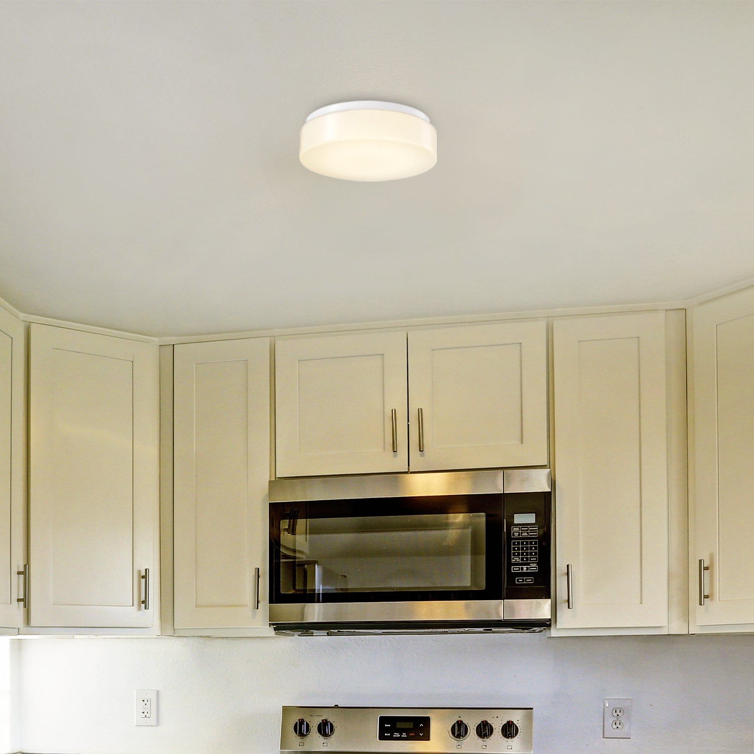 11 Inch Round LED Ceiling Light, White, Surface Mount, 1600 Lumens