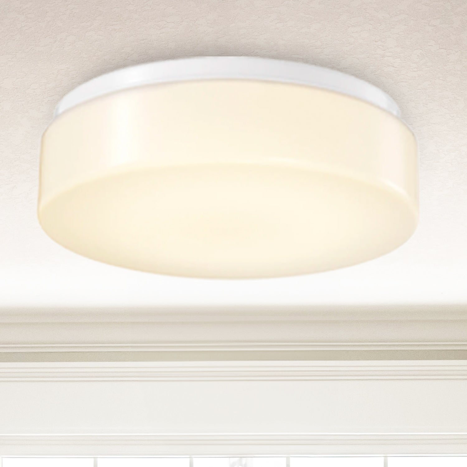 11 Inch Round LED Ceiling Light, White, Surface Mount, 1600 Lumens