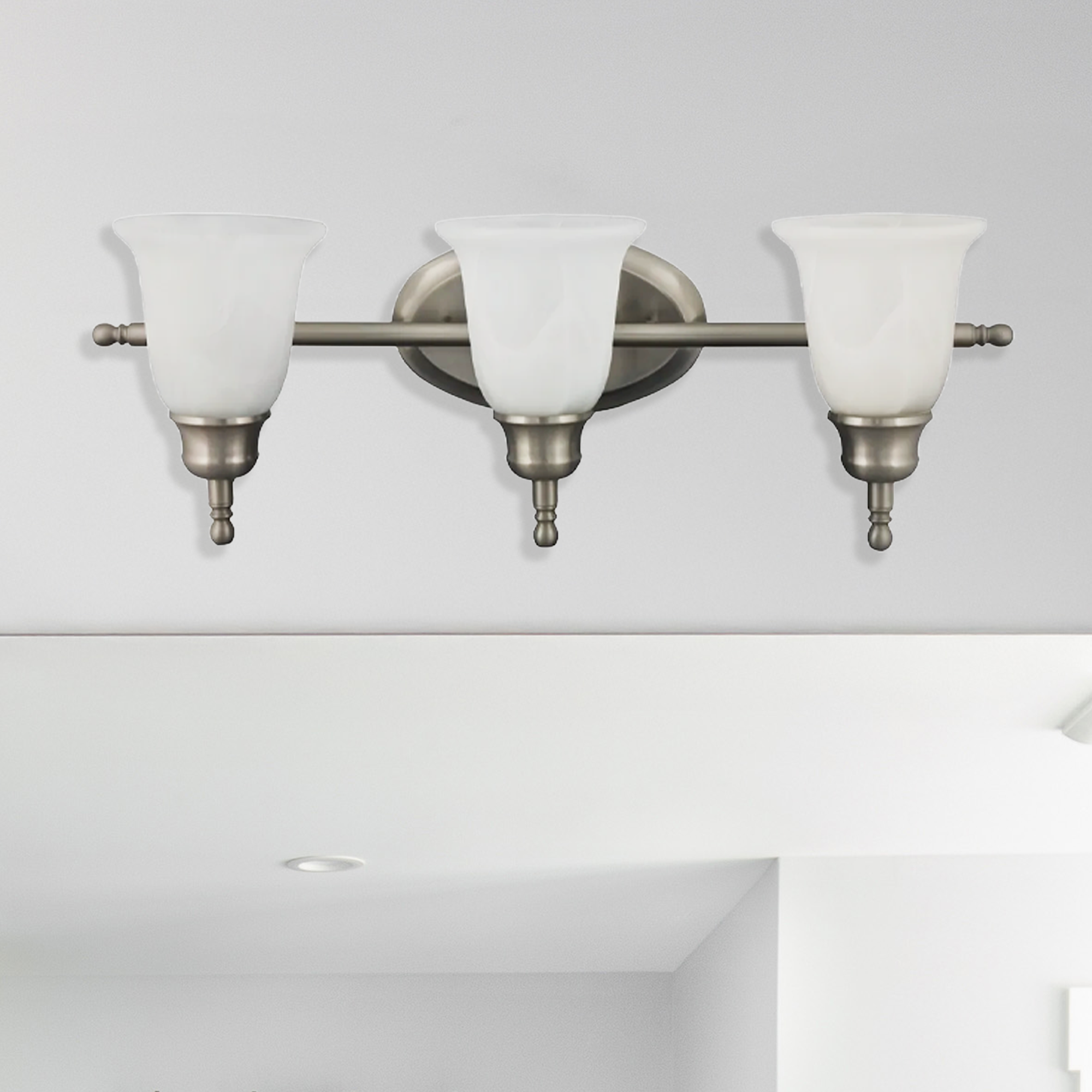 LED Satin Nickel Vanity Light, 24" Wide, 3-Light, 4475 Series