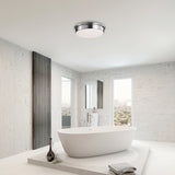 Round LED Satin Nickel Ceiling Light, Klein, Surface Mount, 2100 Lumens