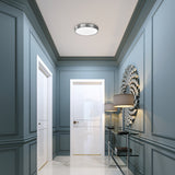 Round LED Satin Nickel Ceiling Light, Stella, Surface Mount, 2300 Lumens