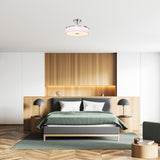 Round LED Satin Nickel Ceiling Light, Sundecor, Semi-Flush Mount, Selectable CCT