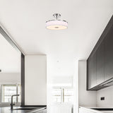 Round LED Satin Nickel Ceiling Light, Sundecor, Semi-Flush Mount, Selectable CCT