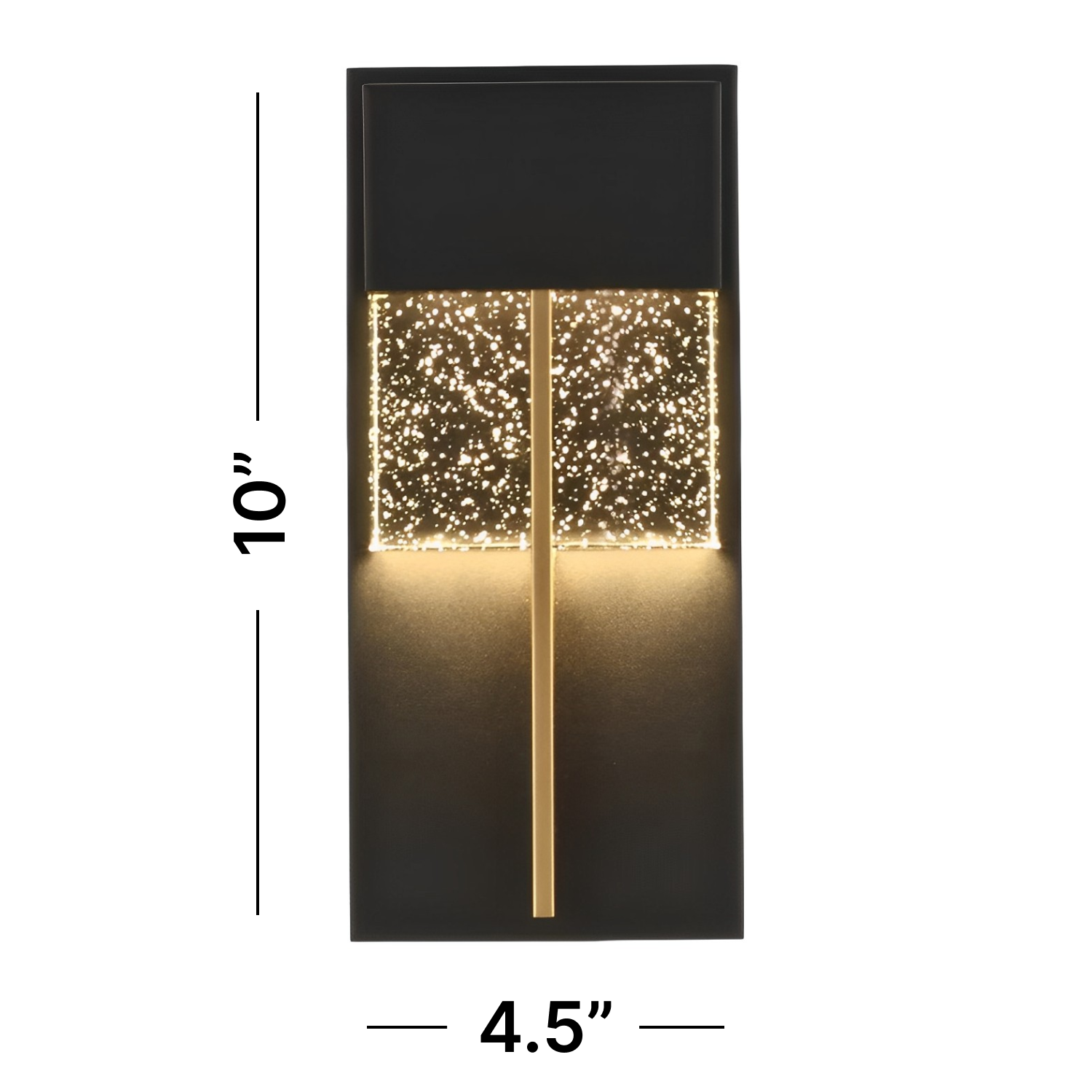 Crystal Glass & Black Finish LED Wall Sconce, W230D-B Series
